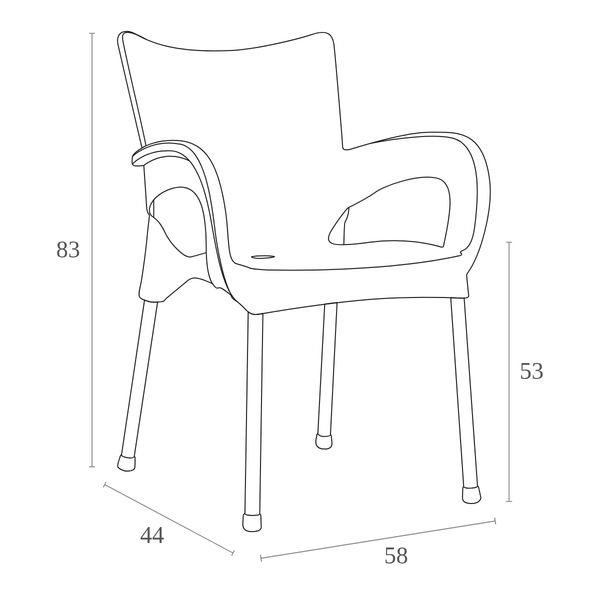 ST ROMEO UTOLSÓ 2DB Fekete design Műanyag kültéri szék