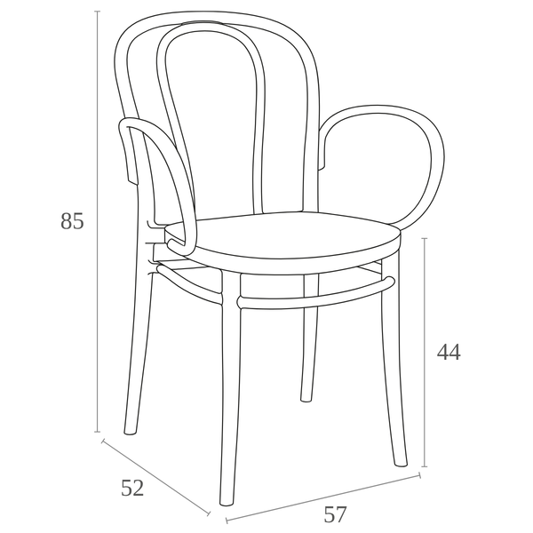 ST VICTOR XL Fehér design Műanyag kültéri szék