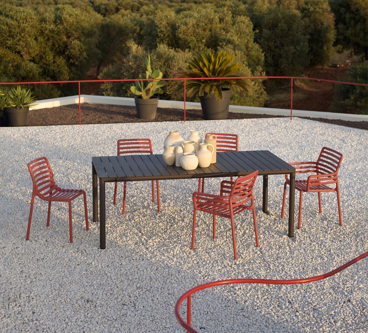 NARDI TEVERE 210 EXT Terra design, minimalista Kültéri komplett asztal
