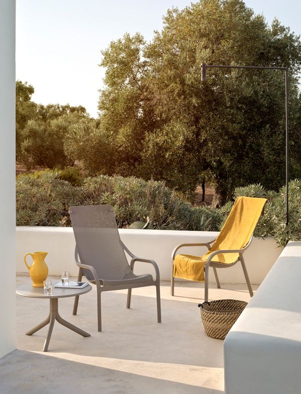 NARDI NET LOUNGE Szürke design Műanyag kültéri szék