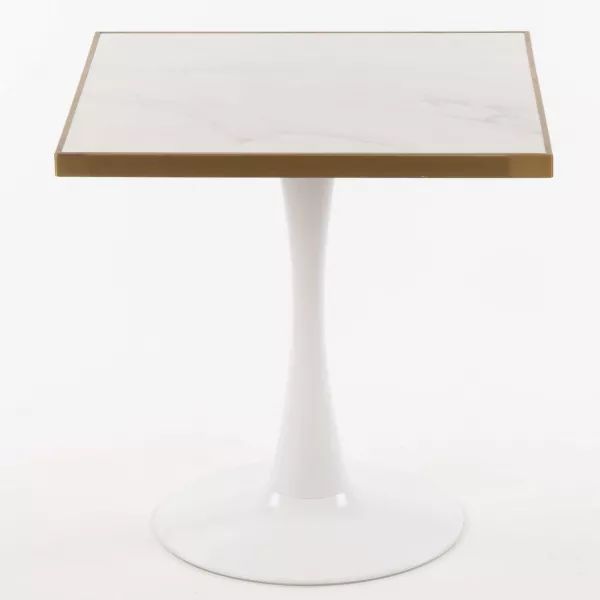 FT CERAMIC 70x70 White elegant Decorated Indoor Tabletop