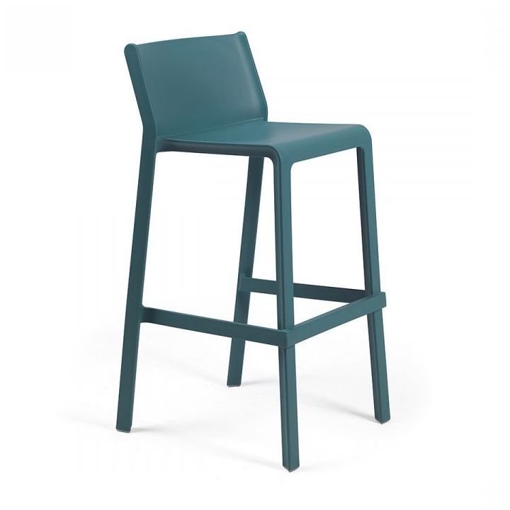 NARDI TRILL Turquoise minimalist Plastic outdoor bar stool