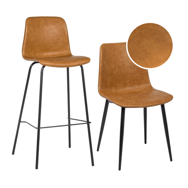 BT KIARA 4 étkezőszék + 2 bárszék Barna industrial Csomagajánlat