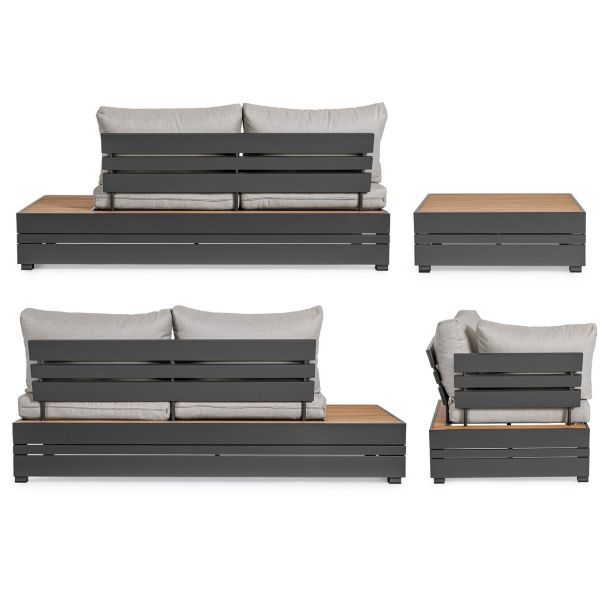 BT OLSEN Szürke, Fa design Kültéri lounge szett