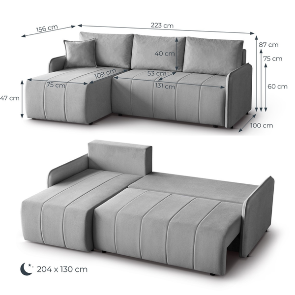 ET JOFREY Több színben modern Sarokgarnitúra