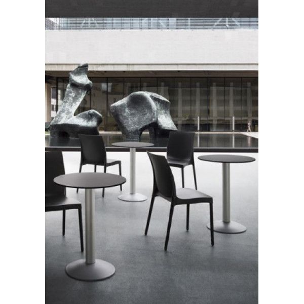 PA WHITE 70x70 White modern HPL (Compact) Outdoor Tabletop
