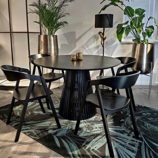 GB NELL Fekete minimalista Fa beltéri szék