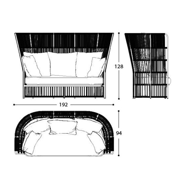V RITA Szürke design Kültéri fotel
