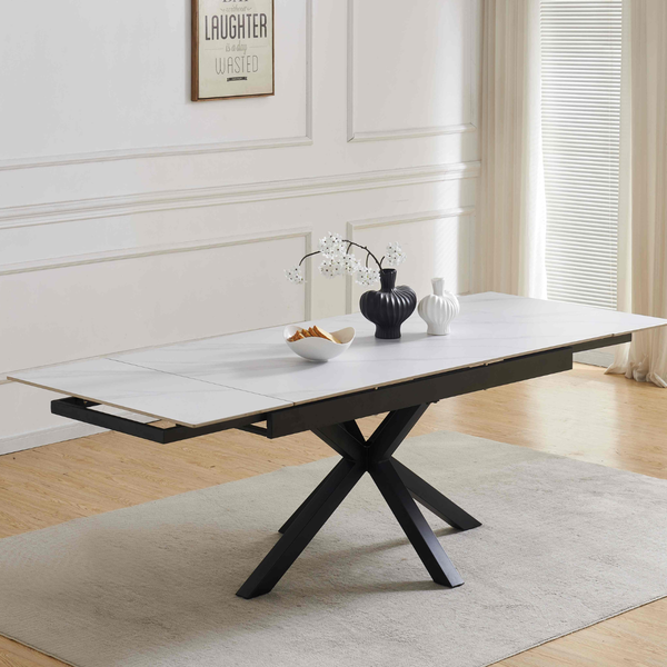 ET MELANIE Fehér design Beltéri komplett asztal