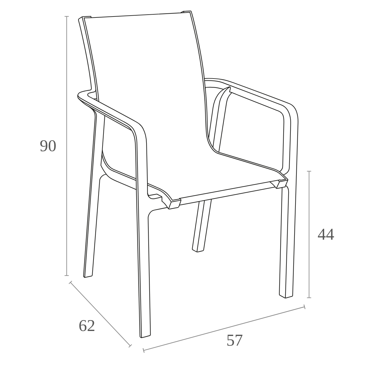 ST PACIFIC Fekete design Műanyag kültéri szék