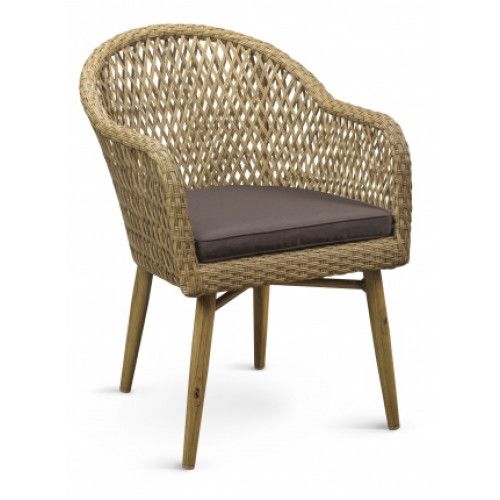 DL BRUNO Barna elegáns Polirattan kültéri szék