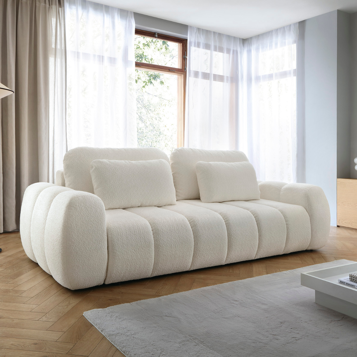PZ MARGARET Fehér design Ágyazható kanapé