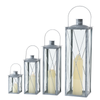 B CANDLE Lámpás 4 db-os szett Ezüst design Dekoráció