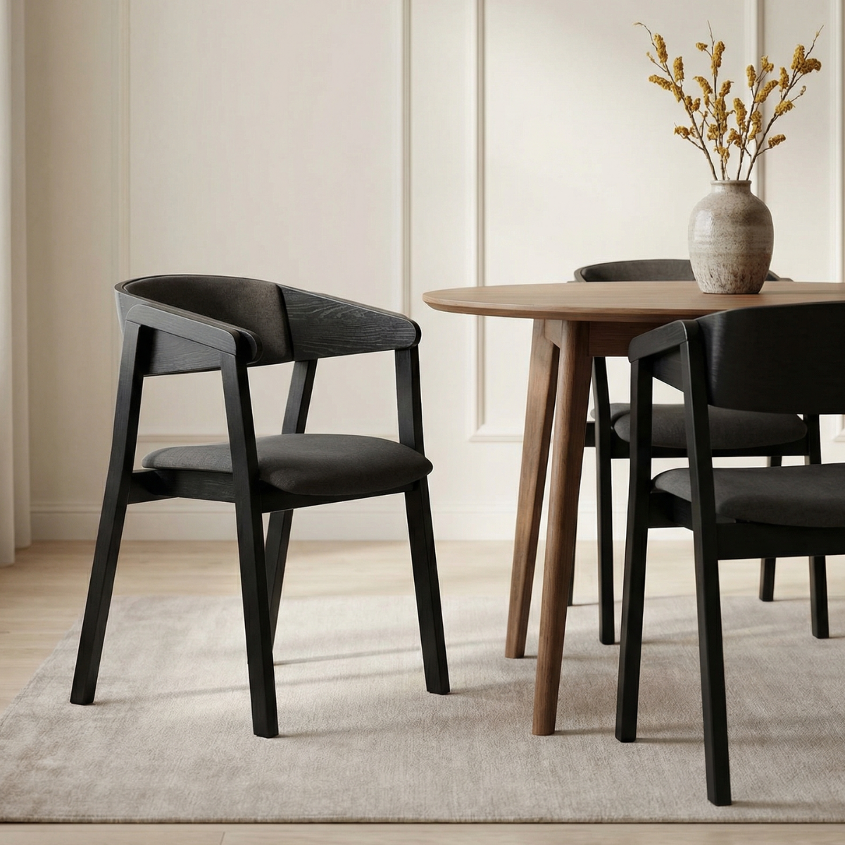 MR ZOE Fekete elegáns Fa beltéri szék