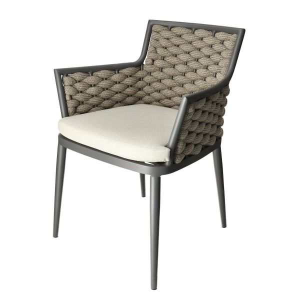 DL TIGER Szürke modern Fém kültéri szék