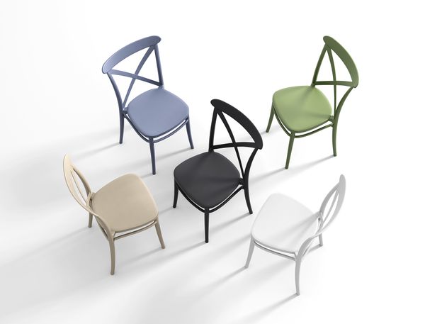 ST CROSS Zöld design Műanyag kültéri szék