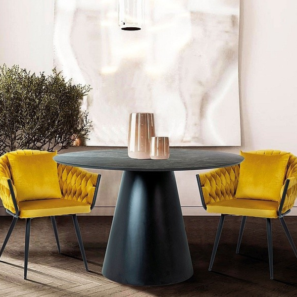 SI ANGELO 120 cm Fekete design Étkezőasztal