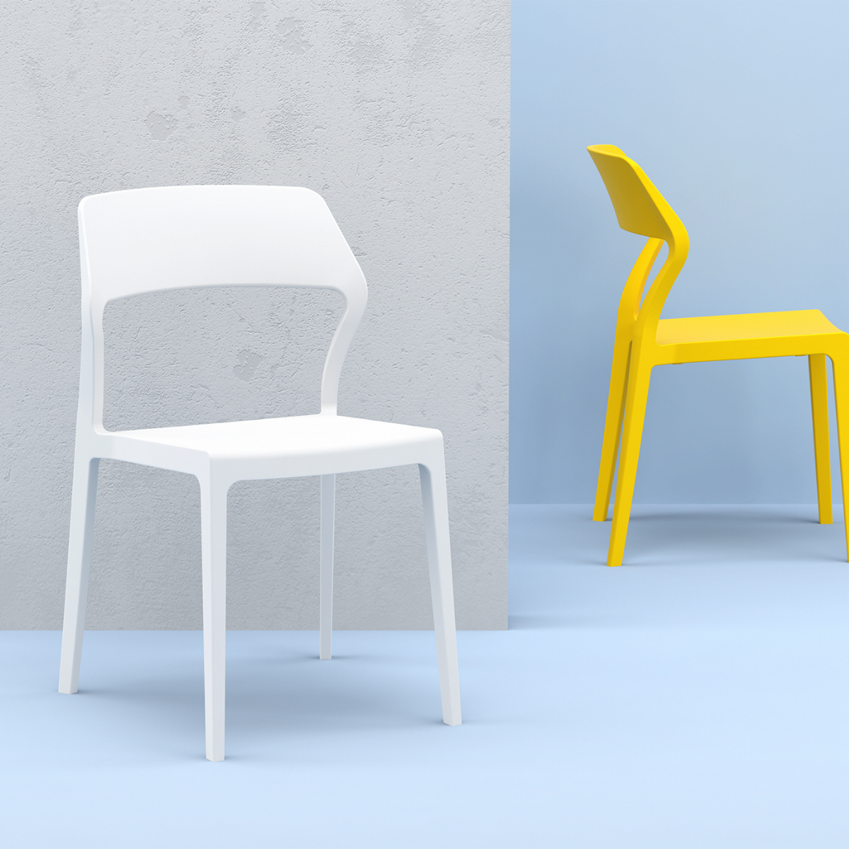 ST SNOW Fehér design Műanyag kültéri szék