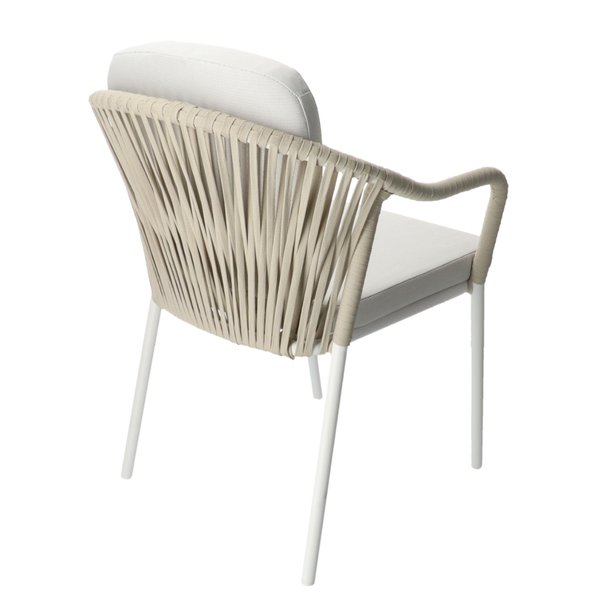 DL ARON Fehér design Polirattan kültéri szék