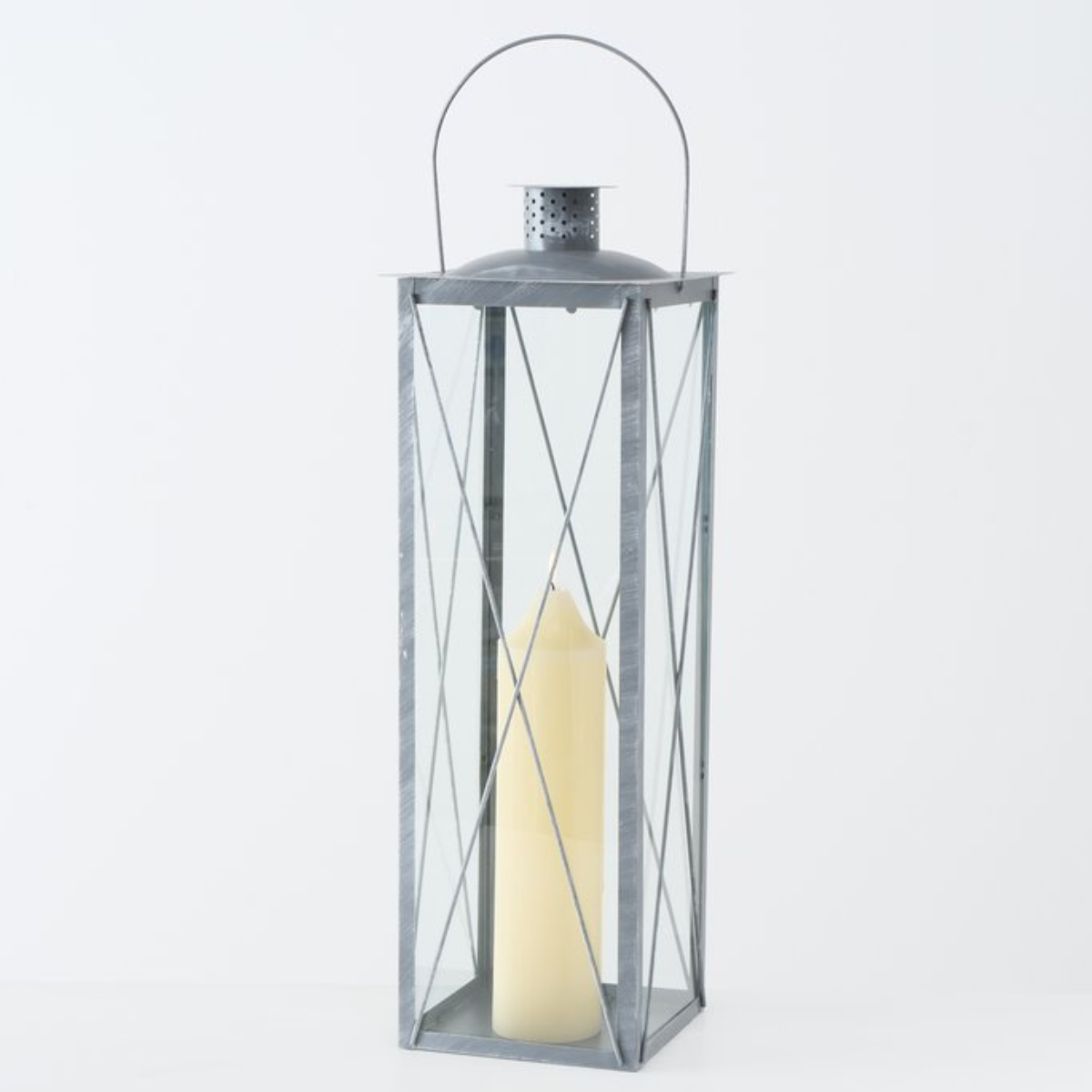 B CANDLE Lámpás 70cm Ezüst design Beltéri dekor