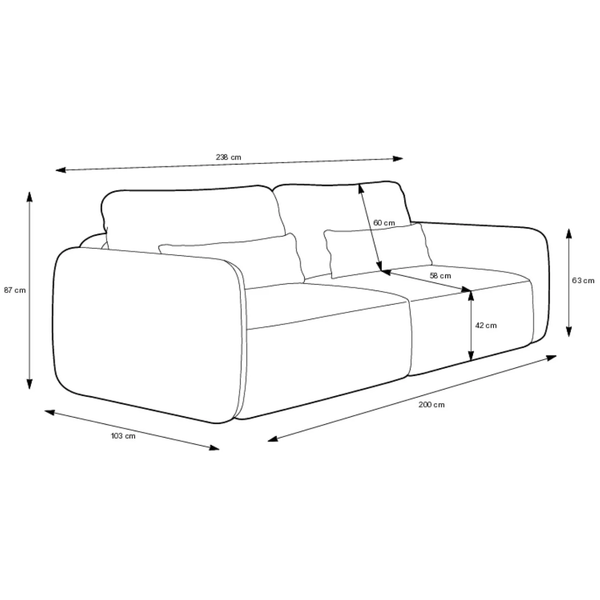 IK VOSSA Beige modern Sofa bed