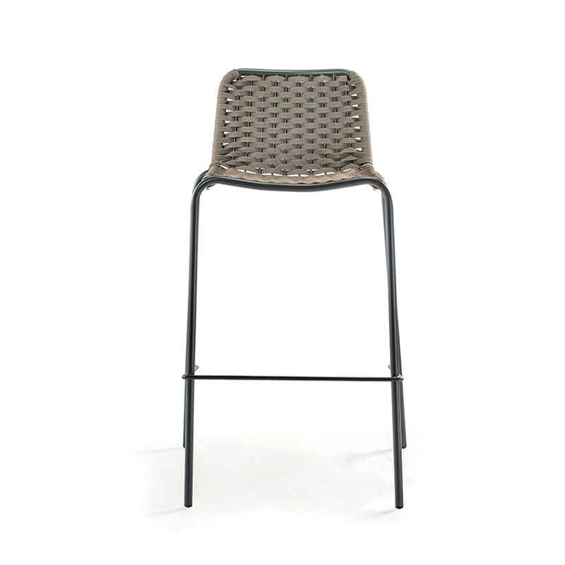 GR CANNES Grey, Brown design Polyrattan outdoor bar stool