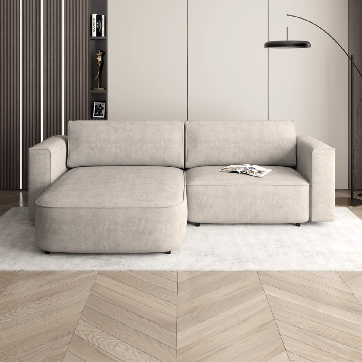 ET CARLITOS Bézs modern Sarokgarnitúra