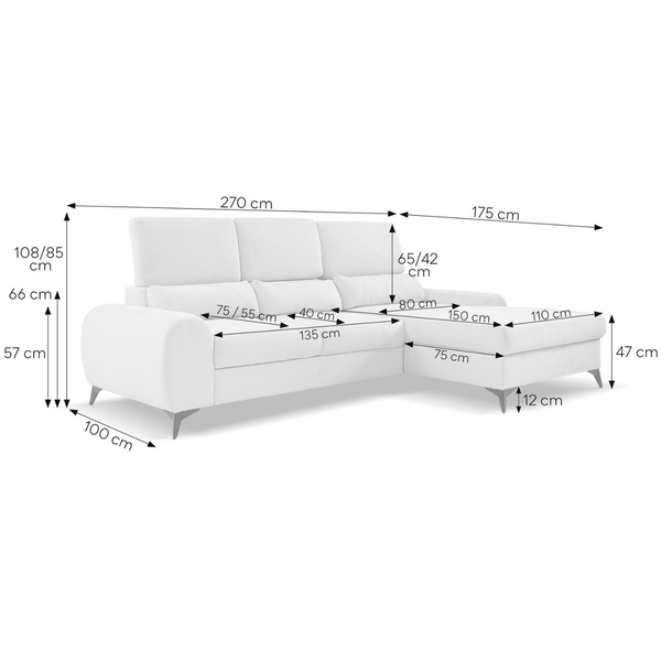 ET AVENSO Több színben design Sarokgarnitúra