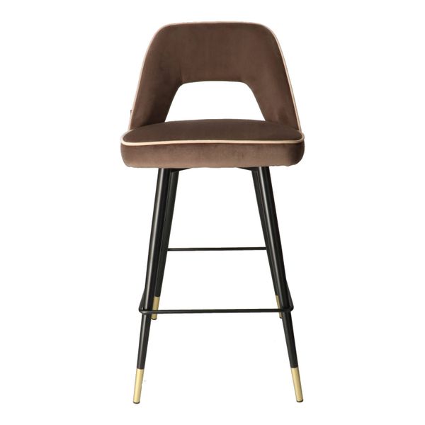 DL FANNY PIP Brown design Upholstered indoor bar stool