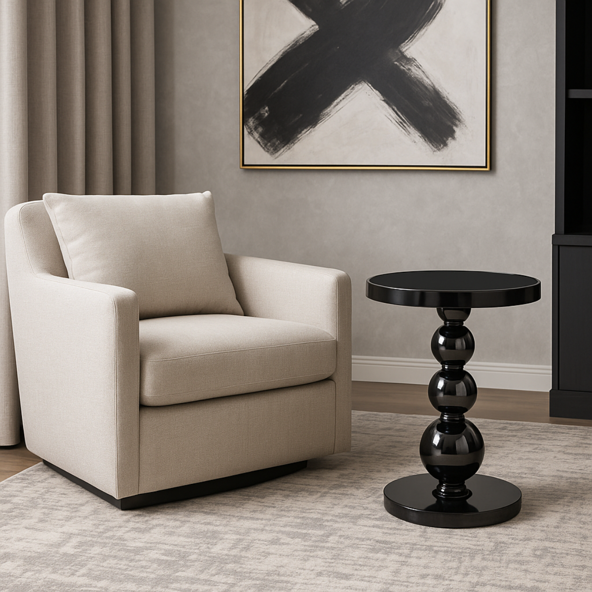 SI LIMA  Fekete klasszikus Dohányzóasztal